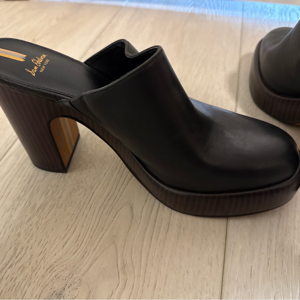 Sam Edelman Black Leather Mules